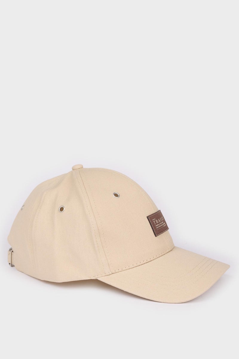 DeFacto Beige Man Man Cotton Label Print Cap Casual - Image 2